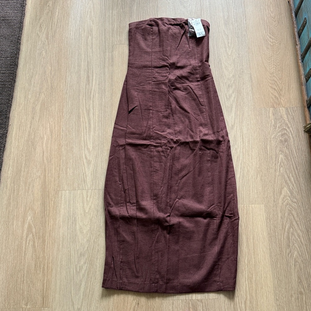 Abercrombie & Fitch Linen Strapless Dress
